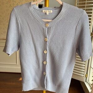 Alex Mill Light Blue Short-Sleeve Button Cardigan